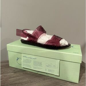 *NEW* Off-White Logo Jelly Slingback Flat Sandals | Size 8.5 Women “Lavender”